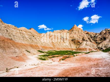 Saddle Pass Trailhead Area, Badlands-Nationalpark, South Dakota, USA Stockfoto