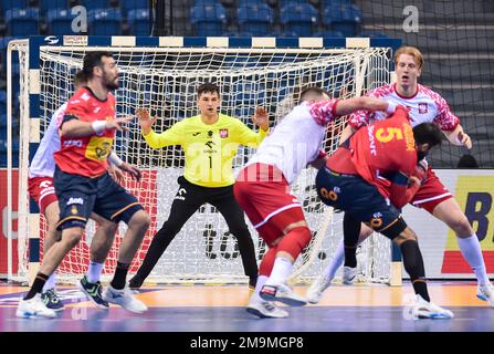 Krakau, Polen. 18. Januar 2023. Mateusz Kornecki beim IHF-Weltmeisterschaftsspiel der Männer zwischen Polen und Spanien am 18. Januar 2023 in Krakau, Polen. (Foto: PressFocus/Sipa USA) Guthaben: SIPA USA/Alamy Live News Stockfoto