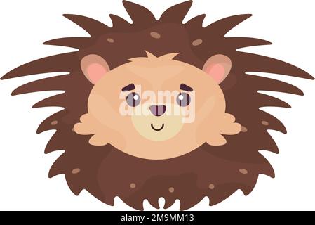 Isolierter süßer Igel-Avatar-Charaktervektor Stock Vektor