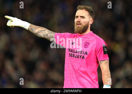 Torwart Jak Alnwick in Cardiff City während des dritten Wiederholungsspiels des Emirates FA Cup in der Elland Road, Leeds. Bilddatum: Mittwoch, 18. Januar 2023. Stockfoto