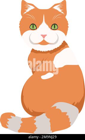 Lustige Tabby-Katze. Ingwer-Haustier. Flauschiges Tier Stock Vektor