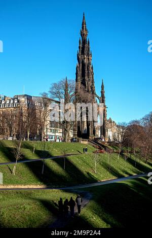 Scott Monument in den Princes Street Gardens, Edinburgh, Schottland Stockfoto