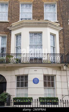 John Lennon Blue Plaque 34 Montagu Square, Marylebone London Stockfoto