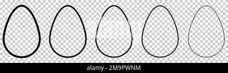 OsterLine-Eier-Set. Ei mit unterschiedlichen Umrissformen. Vektordarstellung Stock Vektor