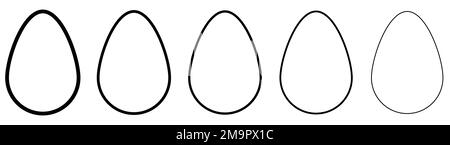 Ostereier-Set. Ei mit unterschiedlichen Umrissformen. Vektordarstellung Stock Vektor