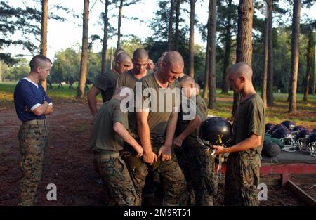 030818-M-0646L-001. Basis: USMC Recruit Depot, Parris Island, Bundesstaat: South Carolina (SC) Land: Szene in den Vereinigten Staaten von Amerika (USA) Hauptkommando gezeigt: MCRD PI Stockfoto