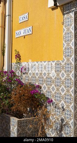 Details eines typischen Hauses in Alicante Stockfoto