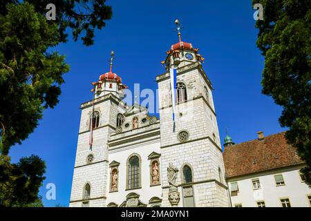 Klosterkirche, ehemaliges Benediktinerkloster, Rheinau, Hochrhein, Kanton Zürich, Die Schweiz, Stockfoto