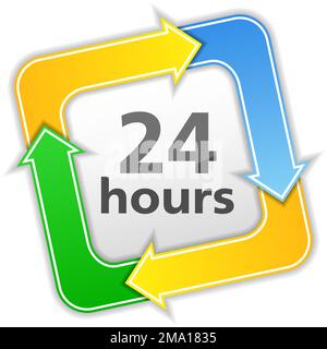 24-Stunden-Symbol, Vektor EPS10-Abbildung Stock Vektor