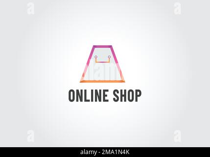 Online-Shop Logo Designs Vorlage, Vektor-Illustration Stock Vektor