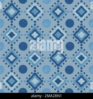 Nahtloses geometrisches Rastermuster. Endloser Hintergrund mit handgezeichneten dekorativen Tribal-Elementen. Aufdruck mit ethnischen, folkloristischen und traditionellen Motiven. Stockfoto