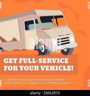 Holen Sie sich vollen Service für Ihr Fahrzeug und die Fahrzeugwartung Stock Vektor