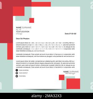 Vektorvorlage mit Briefkopf im abstrakten minimalistischen Stil Stock Vektor