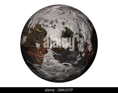 Digital gerenderter Planet Venus isoliert auf weißem Hintergrund. Stockfoto