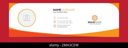 Minimalistisches Design der E-Mail-Signaturvorlage oder E-Mail-Fußzeile und persönliches Cover in sozialen Medien Stock Vektor