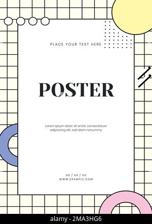 Neo Memphis Poster Vorlage Vektor Stock Vektor
