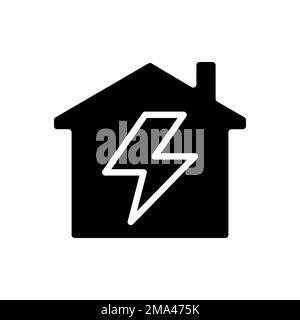 Schwarzes Glyphensymbol für Elektrizität Stock Vektor