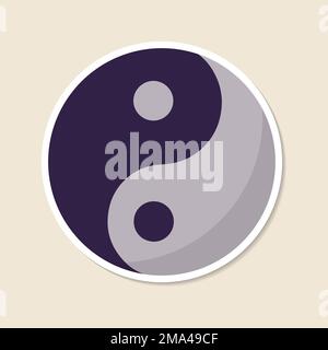 Der Yin und Yang Symbol Sticker Vektor Stock Vektor