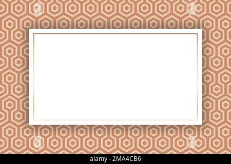 Goldrahmen auf einem orangefarbenen Kikko japanischen nahtlosen Mustervektor Stock Vektor