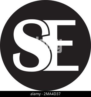 Logo des SE-Buchstabens. vektordarstellung Symboldesign. Stock Vektor