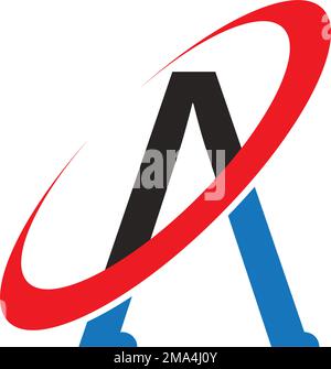 Buchstabe A. Design der Vorlage für die Vektordarstellung des Logos. Stock Vektor