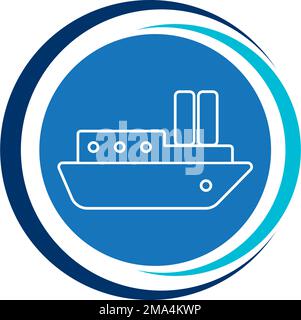 Logovorlage für Schiffssymbol-Vektordarstellung. Stock Vektor