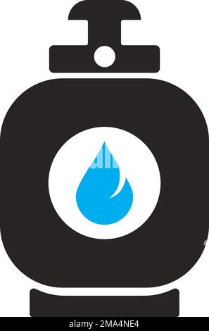 Gasflaschensymbol, Vektordarstellung Symboldesign. Stock Vektor