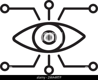 Logo mit Bionic Eye Icon-Vektorgrafik Stock Vektor