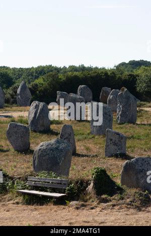 Carnaksteine (megalithische Stätten). Le Méaq Alignments. Die Gemeinde von Carnac. Abteilung Morbihan. Brittany. Frankreich Stockfoto