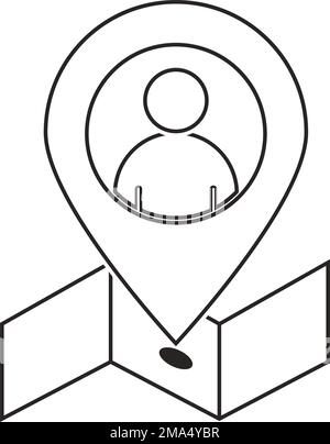 Platzierungssymbol oder Sammelpunkt, Logo-Vorlage für Vektordarstellung. Stock Vektor