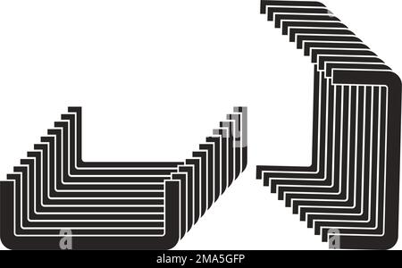 Symbol für Heftklammernstift, Symboldesign für Heftklammernbefestigung aus Metall Stock Vektor