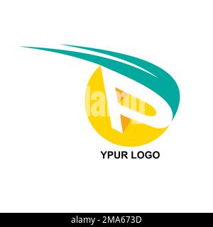 Gelbes und grünes „p“-Logo Stock Vektor