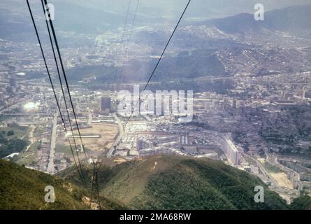 Blick auf die Stadt von Teleferico, Caracas, Venezuela, Südamerika 1963 Stockfoto