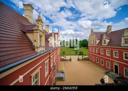 Neuer Palast, Muskau-Park, Prince Pueckler-Park, UNESCO-Weltkulturerbe, Bad Muskau, Sachsen, Deutschland Stockfoto