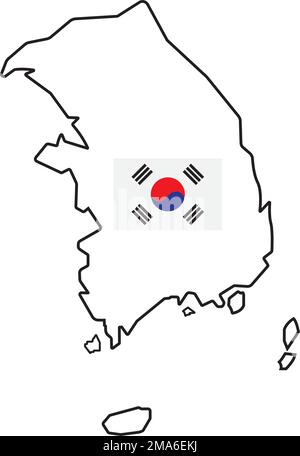 südkorea Kartensymbol Vektordarstellung Symboldesign Stock Vektor