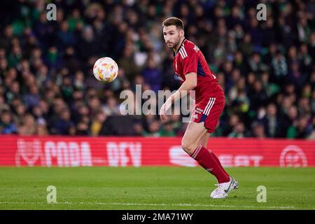 Sevilla, Spanien. 18. Januar 2023. Jon Moncayola (7) von Osasuna während des Spiels Copa del Rey zwischen Real Betis und Osasuna im Estadio Benito Villamarin in Sevilla gesehen. (Foto: Gonzales Photo/Alamy Live News Stockfoto