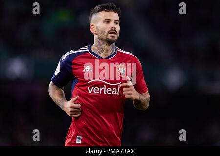 Sevilla, Spanien. 18. Januar 2023. Ruben Garcia (14) von Osasuna während des Spiels Copa del Rey zwischen Real Betis und Osasuna im Estadio Benito Villamarin in Sevilla gesehen. (Foto: Gonzales Photo/Alamy Live News Stockfoto