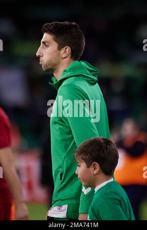 Sevilla, Spanien. 18. Januar 2023. Edgar Gonzalez von Real Betis tritt im Estadio Benito Villamarin in Sevilla für das Spiel Copa del Rey zwischen Real Betis und Osasuna auf. (Foto: Gonzales Photo/Alamy Live News Stockfoto