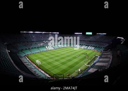 Sevilla, Spanien. 18. Januar 2023. Das Estadio Benito Villamarin ist bereit für das Spiel Copa del Rey zwischen Real Betis und Osasuna in Sevilla. (Foto: Gonzales Photo/Alamy Live News Stockfoto