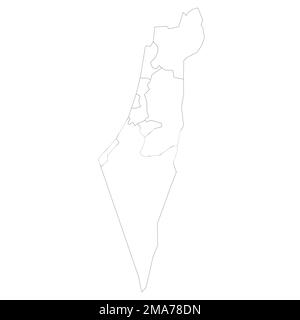 Politische Karte Israels der Verwaltungsabteilungen Stock Vektor