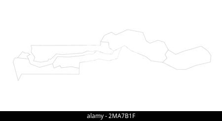 Die politische Karte der Verwaltungsabteilungen in Gambia Stock Vektor