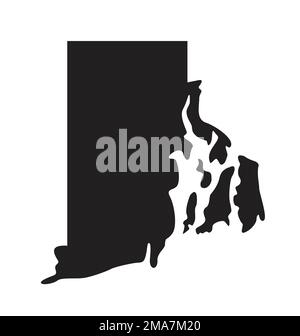 rhode Island ri State Shape Karte Silhouette Umriss vereinfachter USA Vektor isoliert auf weißem Hintergrund Stock Vektor