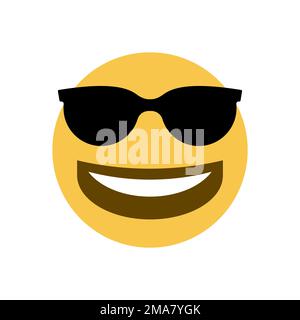 Gelbes Smiley-Gesicht mit Sonnenbrille drauf Stock Vektor