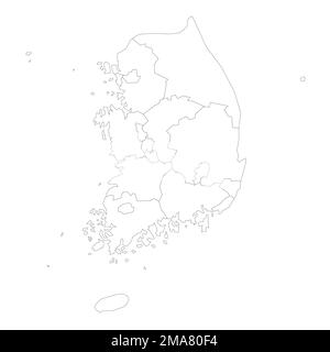 Südkorea politische Karte der Verwaltungsabteilungen Stock Vektor