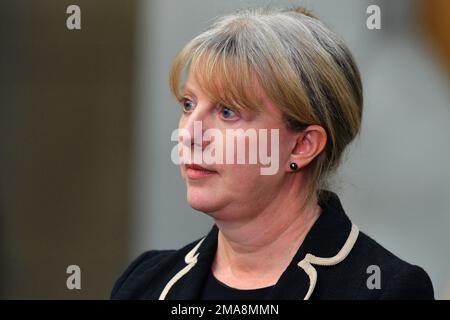 Edinburgh Scotland, UK 19. Januar 2023 Shona Robison im Schottischen Parlament. Live-Nachrichten von sst/alamy Stockfoto