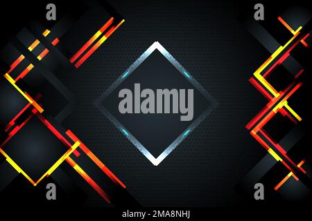 Eine Abbildung abstrakter roter und blauer Linien, isoliert auf schwarzem Hintergrund Stock Vektor