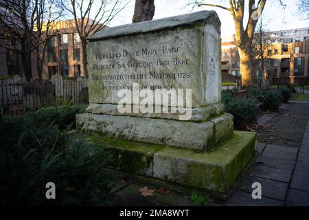 Bunhill Fields, ein ehemaliger Grabplatz für Nichtkonformisten in Islington, London Stockfoto