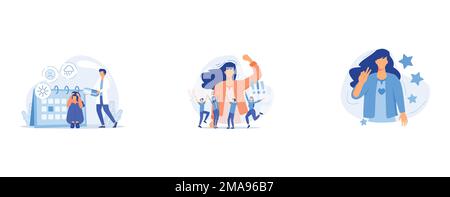 Saisonale affektive Störung Behandlung abstraktes Konzept , Massenprotest abstraktes Konzept , Selbstbild abstraktes Konzept , flacher Vektor moderne Illustra Stock Vektor