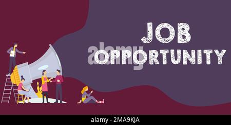 Schreiben mit Anzeige des Textes „Stellenangebot“. Konzept, das eine Chance auf Beschäftigung oder die Chance auf einen Arbeitsplatz bedeutet Stockfoto