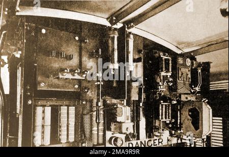 Ein 1930-Foto der Schalttafel an einem der neu eingeführten Elektrozüge. Stockfoto